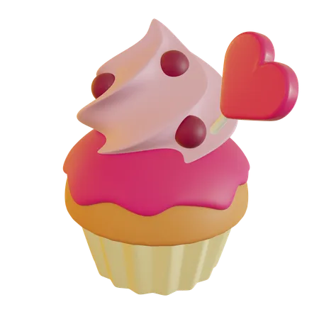 Love Cupcake  3D Icon