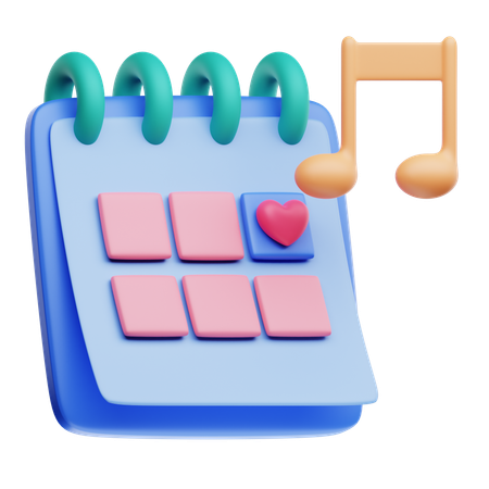 Love Date Calendar  3D Icon