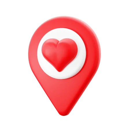 Love Hearth Symbol With Pin Map Location Frame For Relationship Finder Spot 3 D Icon Illustration Render Design 3D Icon