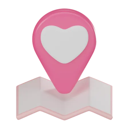 Navigate Featuring A Map Pinpoint Symbol Of Romantic Destinations Perfect For Expressing Affection On Valentines Day 3 D Render Illustration 3D Icon