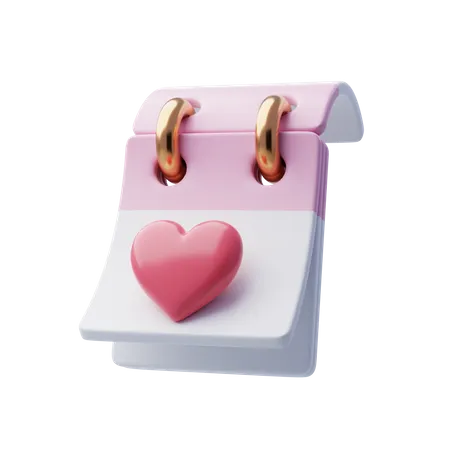 3 D Valentines Day Paper Calendar Notes Reminder February 14 Valentines Day Concept 3D Icon