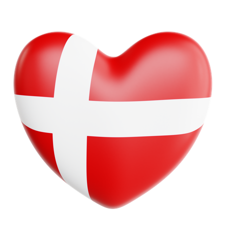 Love Denmark  3D Icon