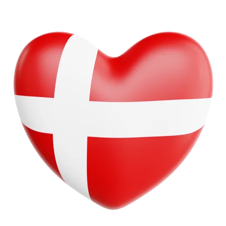 Love Denmark  3D Icon