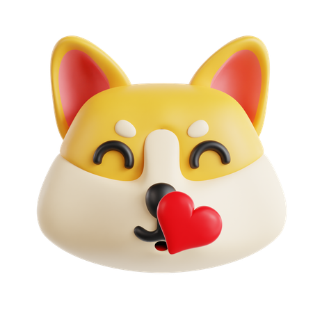 Love Dog Emoji  3D Icon