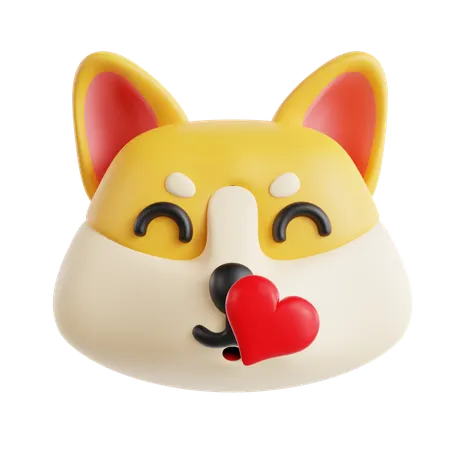 Love Dog Emoji  3D Icon