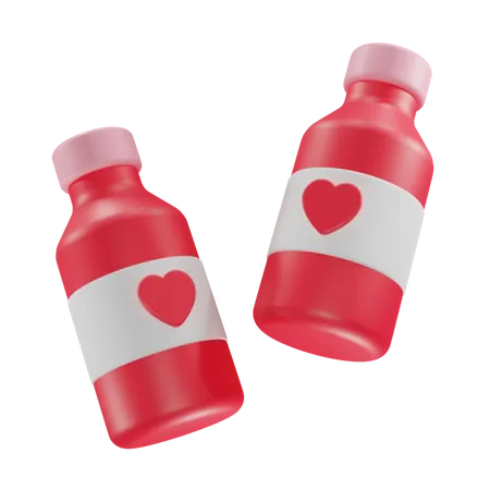 Love Drink Bottle 3D Icon