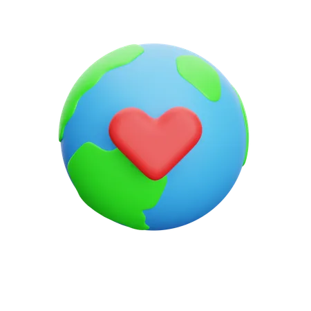 Love earth  3D Icon