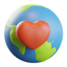 3d love earth logo