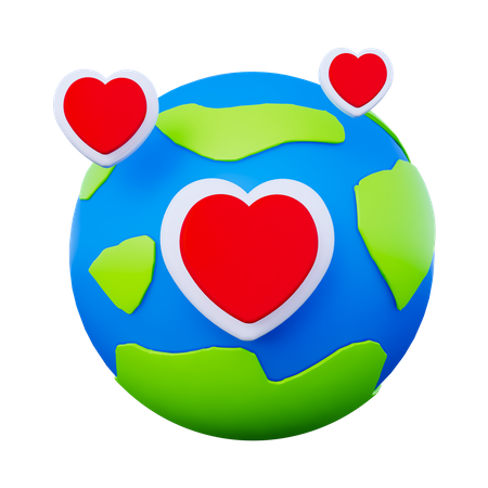 Love Earth  3D Icon