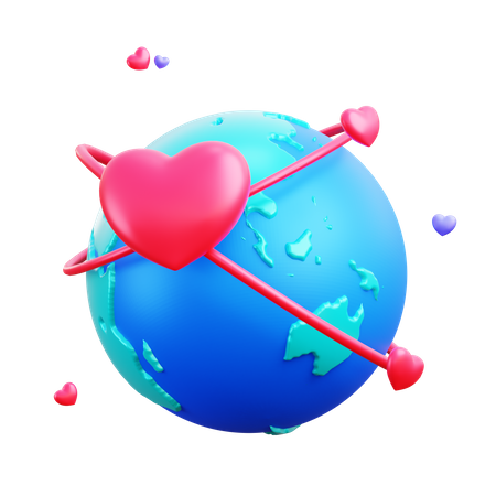Love earth 3D Illustration