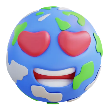 3 D Illustration Emoji Love World 3D Icon