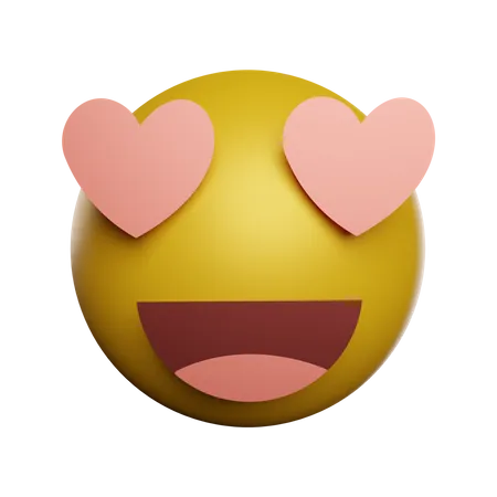 Emoticon Smile With Love 3D Illustration