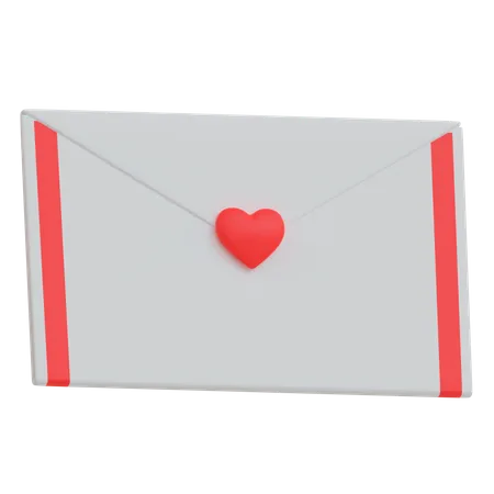 Love Envelope  3D Illustration