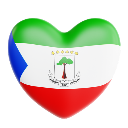 Love Equatorial Guinea  3D Icon