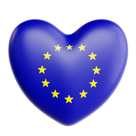 Love European Union  3D Icon