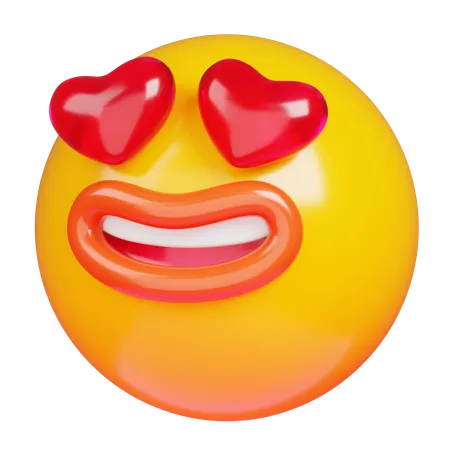 Love Eyes Emoji  3D Icon