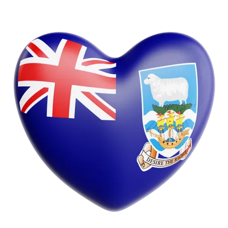 Love Falkland Islands  3D Icon