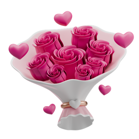 Love Flower Bouquet  3D Icon