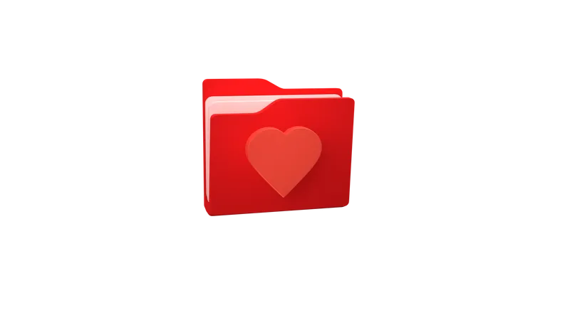 Love Folder  3D Illustration