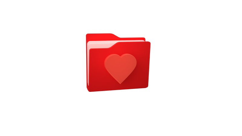 Love Folder 3D Illustration