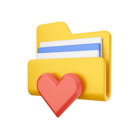 Love Folder  3D Illustration