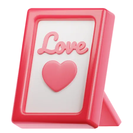 Photo Frame With Love Written In It 3D Icon