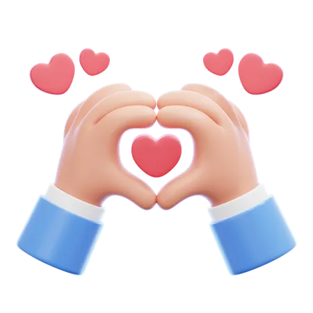 3 D Illustration Of Hands Forming A Heart Shape With Their Fingers Symbolizing Love And Unity Through A Simple Hand Gesture 3D Icon