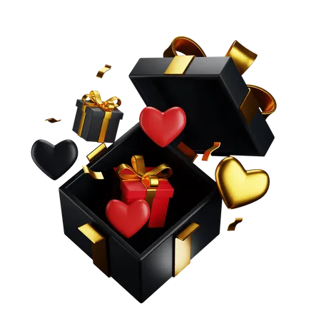 Luxury 3 D Gift And Love Suitable For UI Design Promotion Or Social Media Post Elements 3D Icon