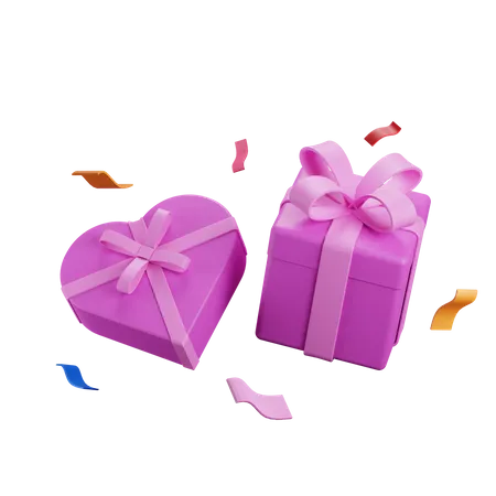 Pink 3 D Gift And Love Suitable For UI Design Promotion Or Social Media Post Elements 3D Icon