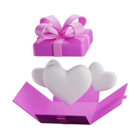 Pink 3 D Gift And Love Suitable For UI Design Promotion Or Social Media Post Elements 3D Icon
