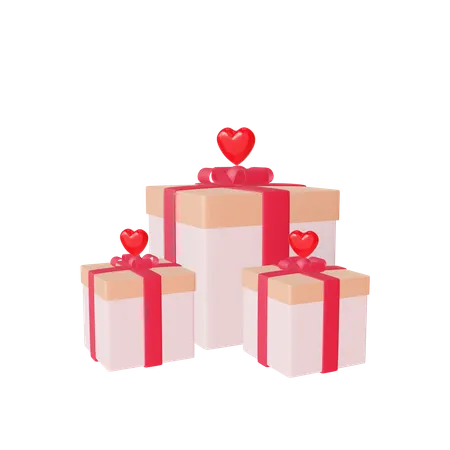 These Are 3 D Love Gift Icons Commonly Used In Design And Games 3D Icon