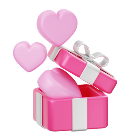 Love Gift Box  3D Icon