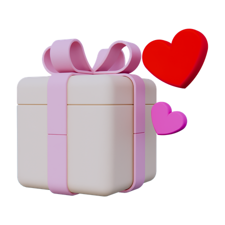 Love Gift Box  3D Icon