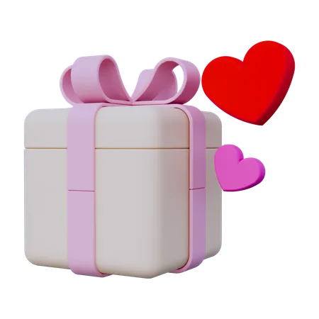 Love Gift Box  3D Icon