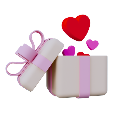 Love Gift Box  3D Icon