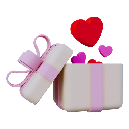 Love Gift Box  3D Icon