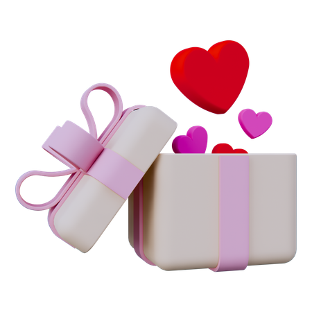 Love Gift Box  3D Icon
