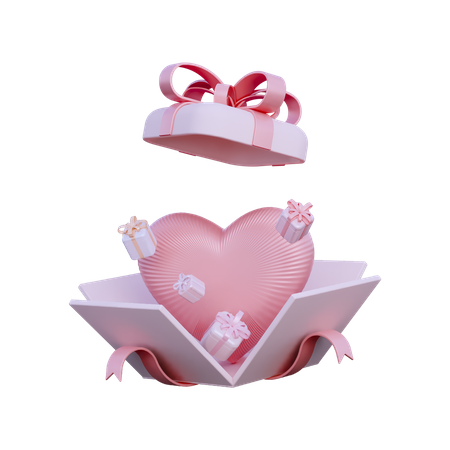 Love Gift Box 3D Illustration