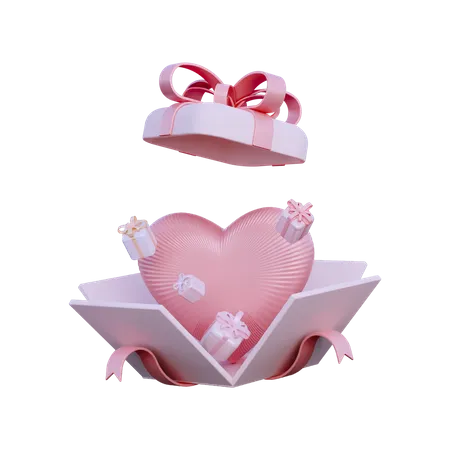 Love Gift Box  3D Illustration