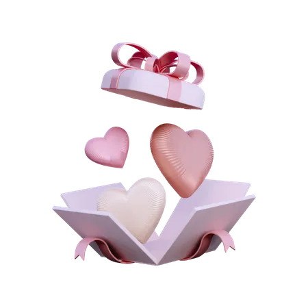Love Gift Box  3D Illustration