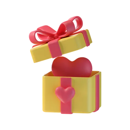 Love Gift Box  3D Icon