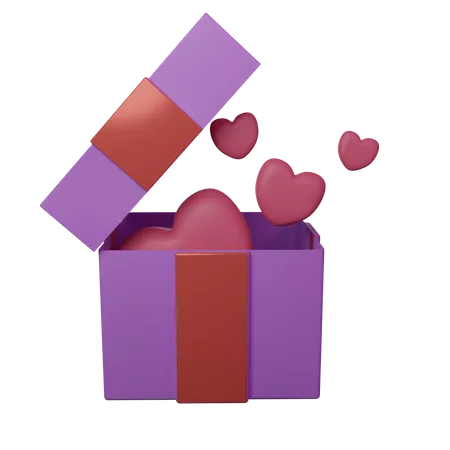 Love Giftbox  3D Illustration