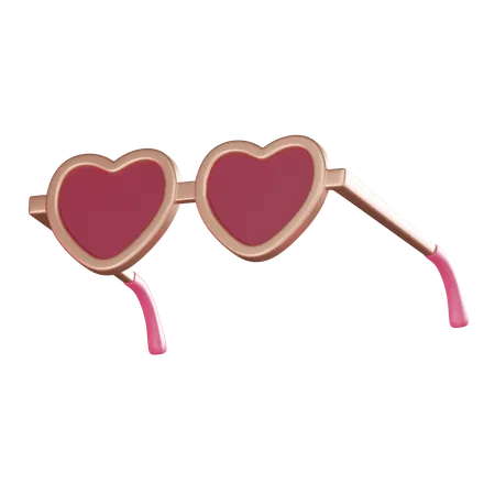 Celebrate Love With Style Using This Of Heart Shaped Sunglasses Accessory For Trendy And Romantic Valentines Day Celebration 3 D Render Illustration 3D Icon