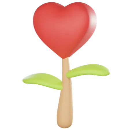 Cute 3 D Icon Of A Tree That Grows With Love 3D Icon