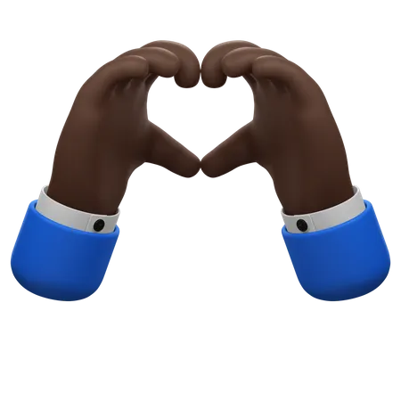 Both Hands Forming A Heart Shape Symbolizing Love 3D Icon