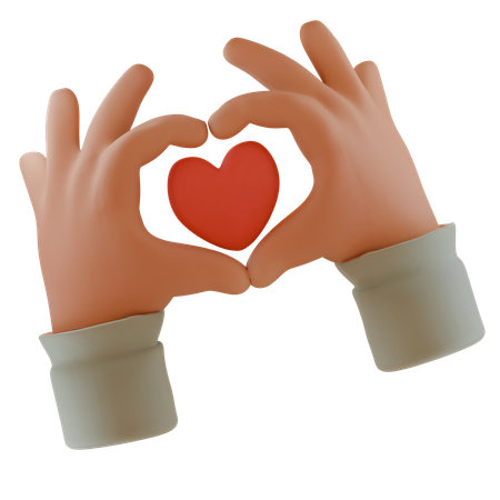 Love Hands With Hearts  3D Icon