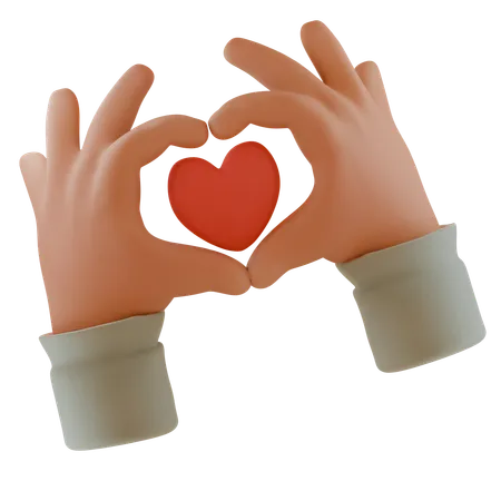 Love Hands With Hearts  3D Icon