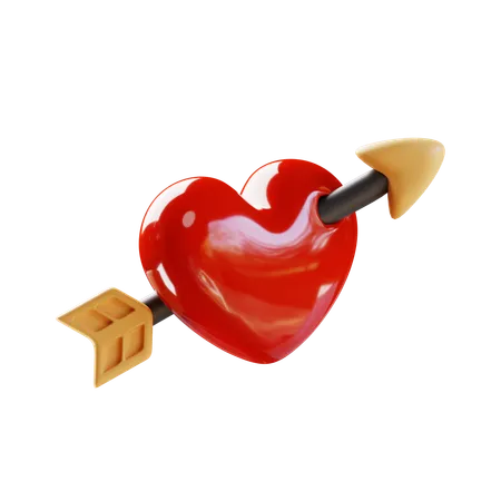 3 D Render Valentines Day Love Heart Arrow 3D Icon