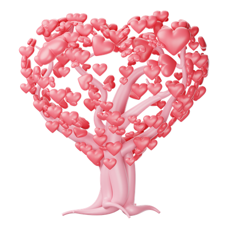 Love Heart Tree  3D Icon