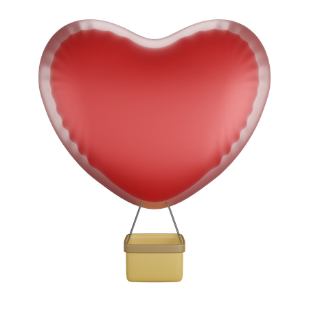 Love Hot Air Balloon  3D Icon